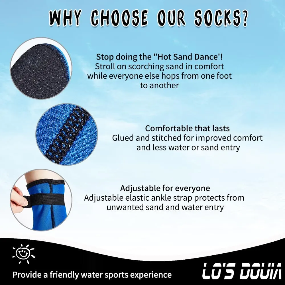 Lo's Douia Neoprene Water Socks 3mm, Sand Proof Beach Volleyball Socks Diving Boots for Outdoor Water Sports