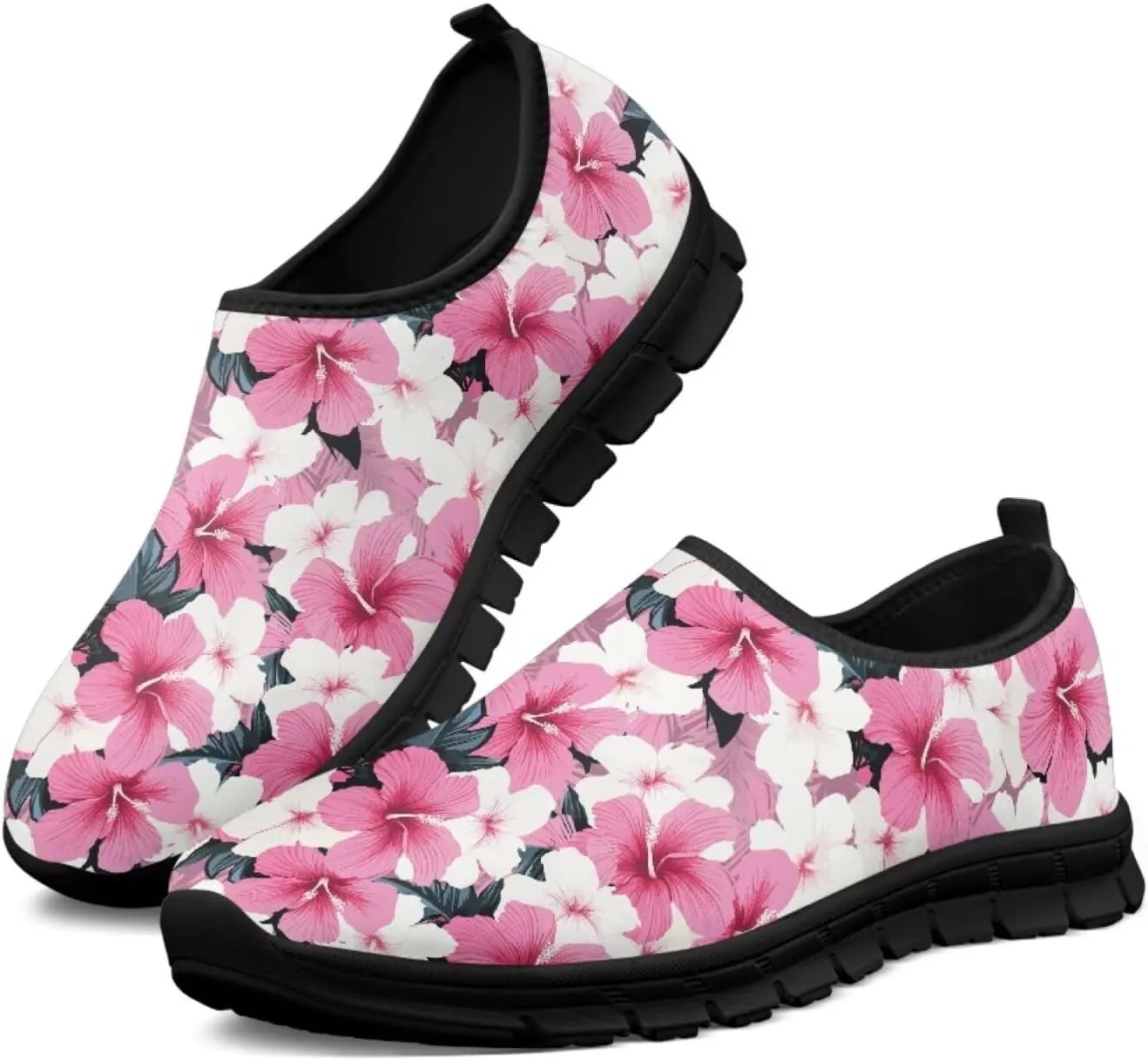 Low-Cut Flowers Pattern Casual Sneakers Women - Polyester Fabric Walking | Columbia Tennis Shoes