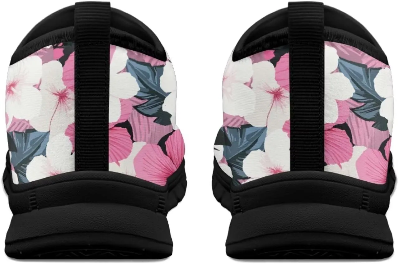 Low-Cut Flowers Pattern Casual Sneakers Women - Polyester Fabric Walking | Columbia Tennis Shoes