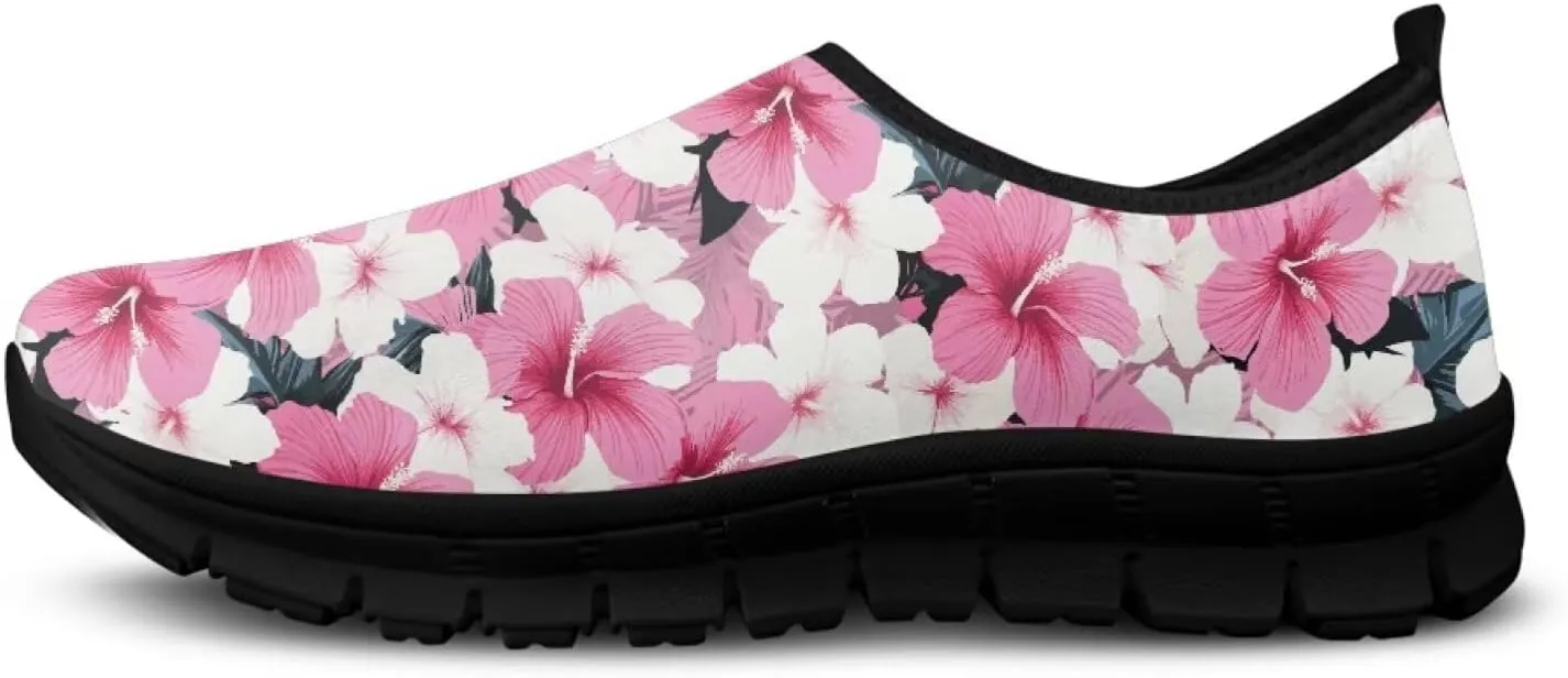 Low-Cut Flowers Pattern Casual Sneakers Women - Polyester Fabric Walking | Columbia Tennis Shoes