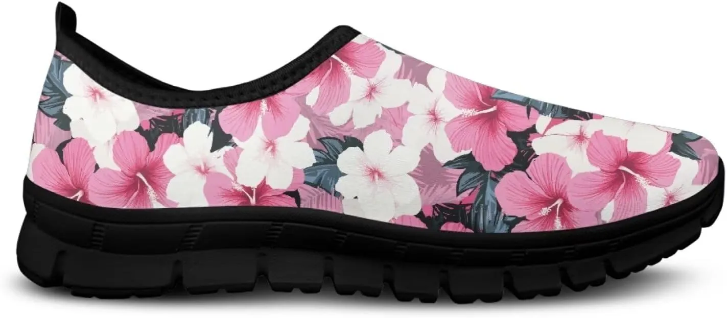 Low-Cut Flowers Pattern Casual Sneakers Women - Polyester Fabric Walking | Columbia Tennis Shoes