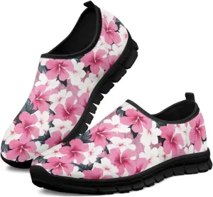 Low-Cut Flowers Pattern Casual Sneakers Women - Polyester Fabric Walking | Columbia Tennis Shoes