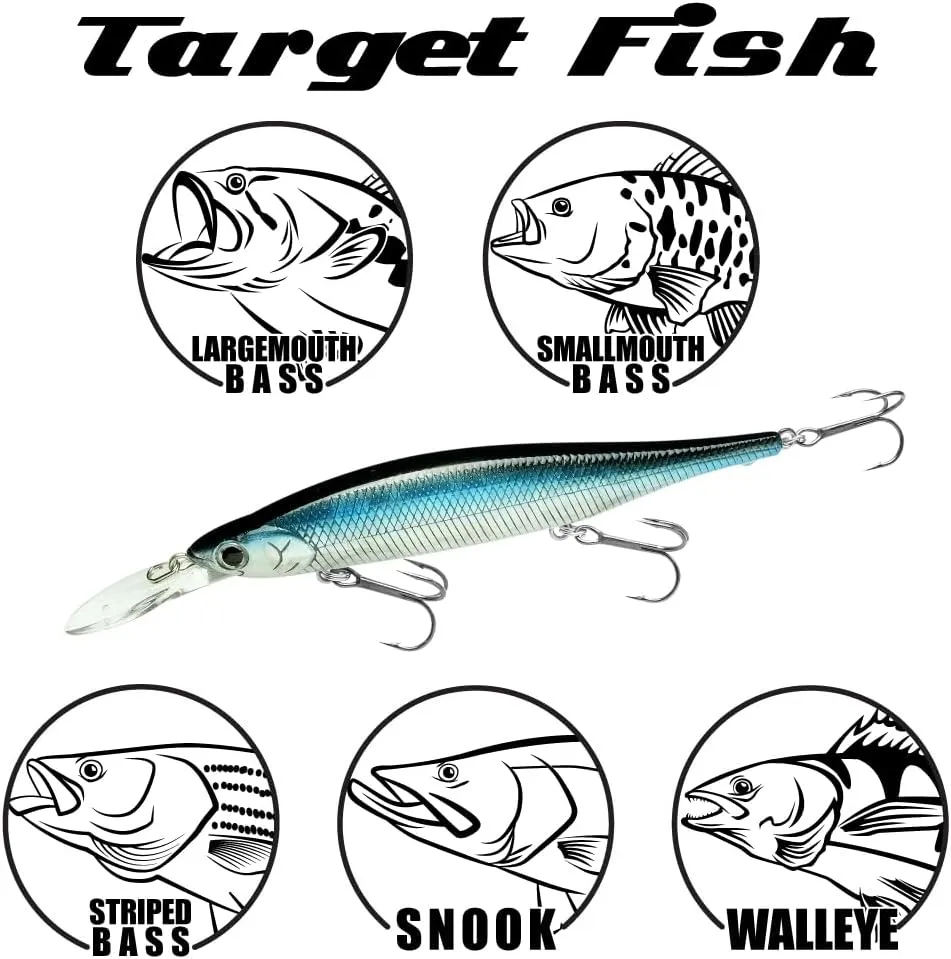 LUCKY CRAFT Lightning Pointer 100DD, Freshwater Bass Fishing Lure, Jerkbait, Smallmouth, Walleye, Pike, Suspending, Tournament Winning, Deep Diver, Fishing Gear, Fishing Accessories, Fishing Tackle
