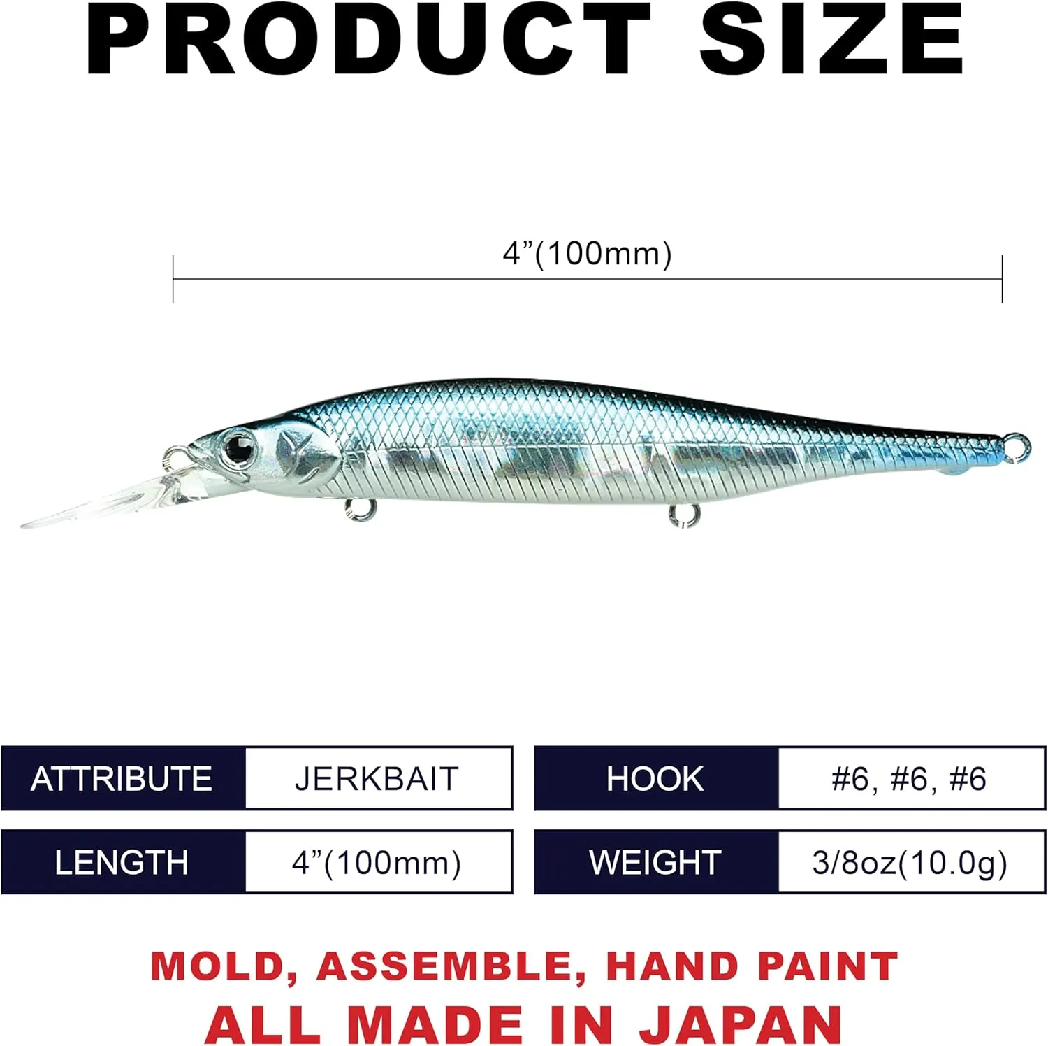 LUCKY CRAFT Lightning Pointer 100DD, Freshwater Bass Fishing Lure, Jerkbait, Smallmouth, Walleye, Pike, Suspending, Tournament Winning, Deep Diver, Fishing Gear, Fishing Accessories, Fishing Tackle