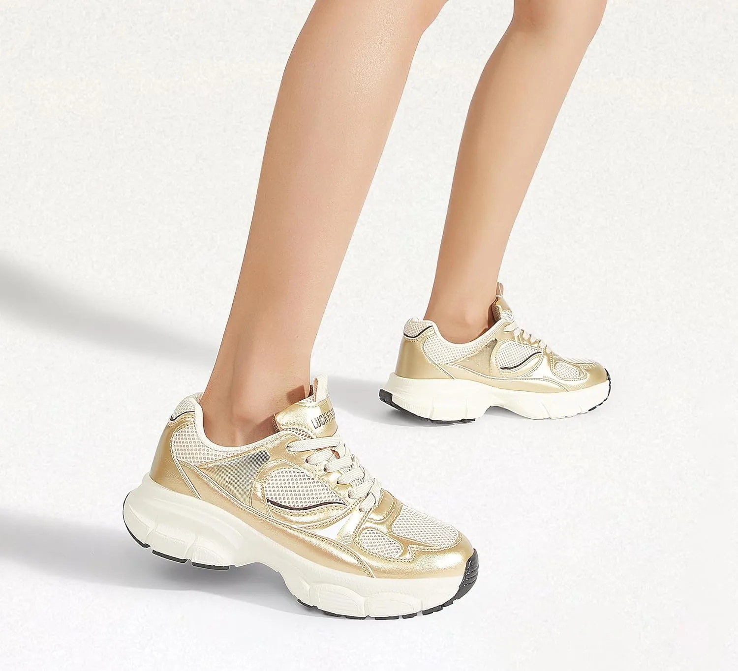 LUCKY STEP Women's Running Shoe Platform Chunky Walking Sneakers Breathable Mesh Comfy Lightweight Fashion Casual Tennis Dad Shoes