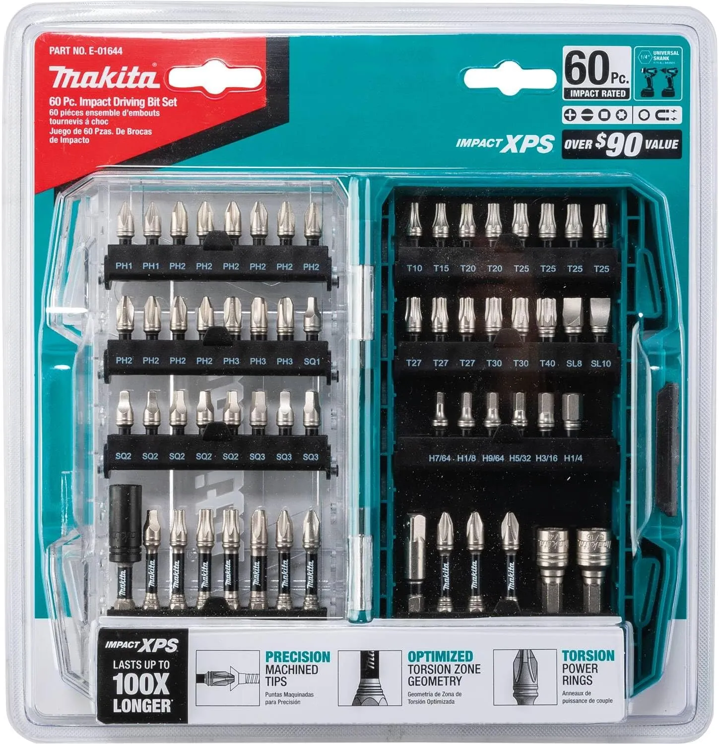 Makita E-01644 Impact XPS 60 Piece Impact Bit Set