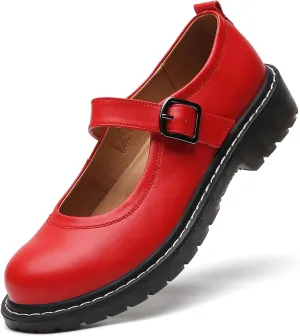 Mary Jane Shoes Women Mary Janes for Women Flats Oxford Round Toe Non-Slip Casual Shoes Comfortable Dress Shoes Cute School Shoes for Teen Girls Womens Ladies