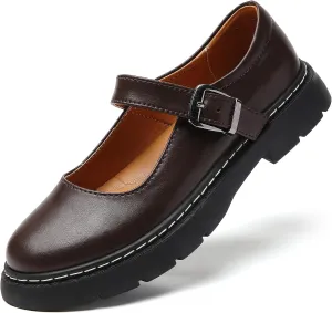 Mary Jane Shoes Women Platform Non-Slip Classics Round Toe Ankle Strap Comfort Casual Dress Work Mary Jane Flats Shoes