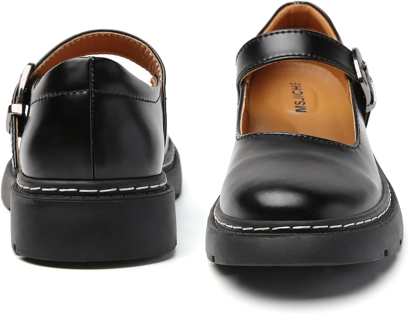 Mary Jane Shoes Women Platform Non-Slip Classics Round Toe Ankle Strap Comfort Casual Dress Work Mary Jane Flats Shoes