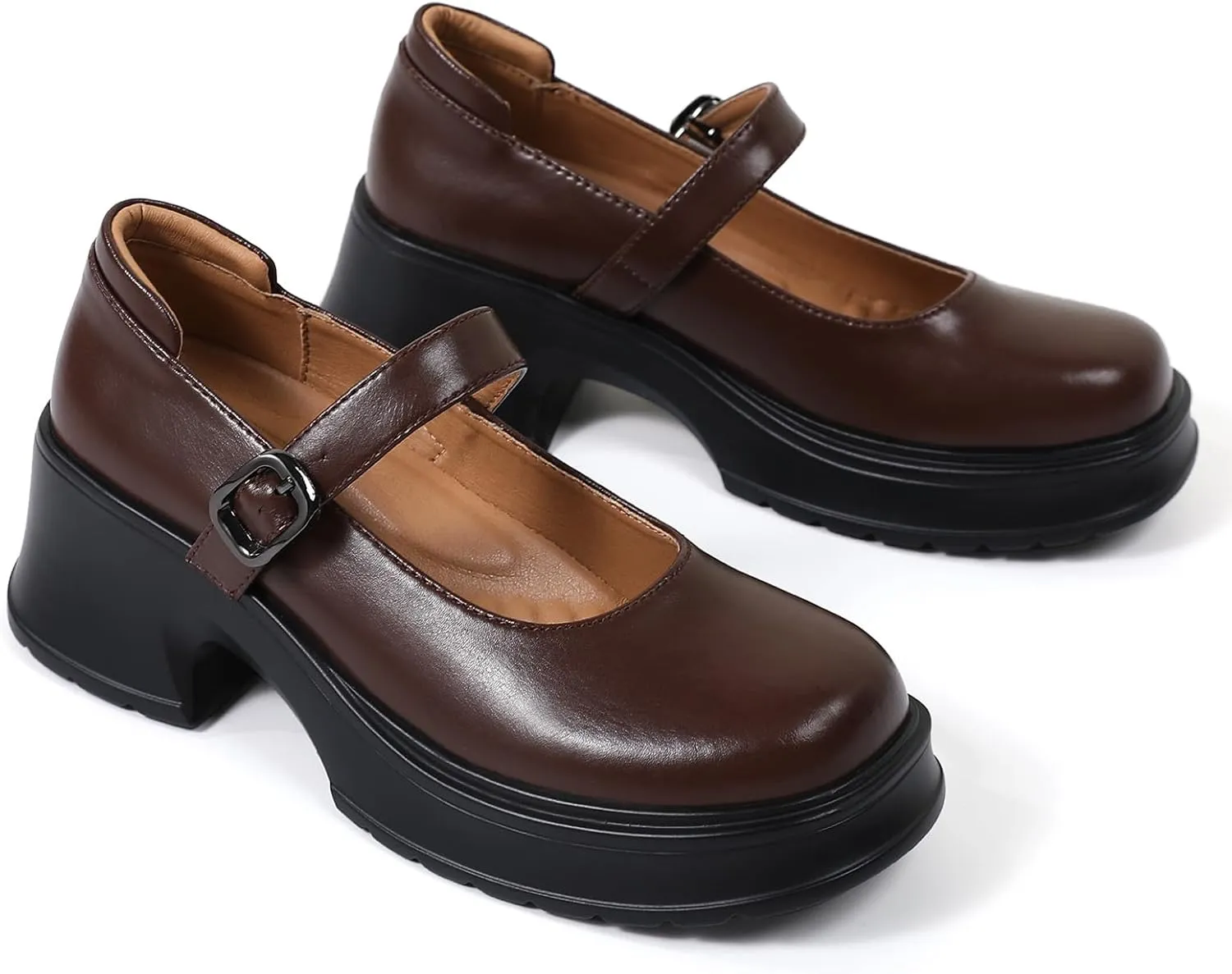 Mary Janes for Women Chunky Platform Mary Jane Heels Comfortable Dress Pumps Casual Office Work Shoes
