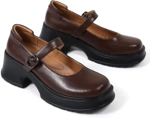 Mary Janes for Women Chunky Platform Mary Jane Heels Comfortable Dress Pumps Casual Office Work Shoes