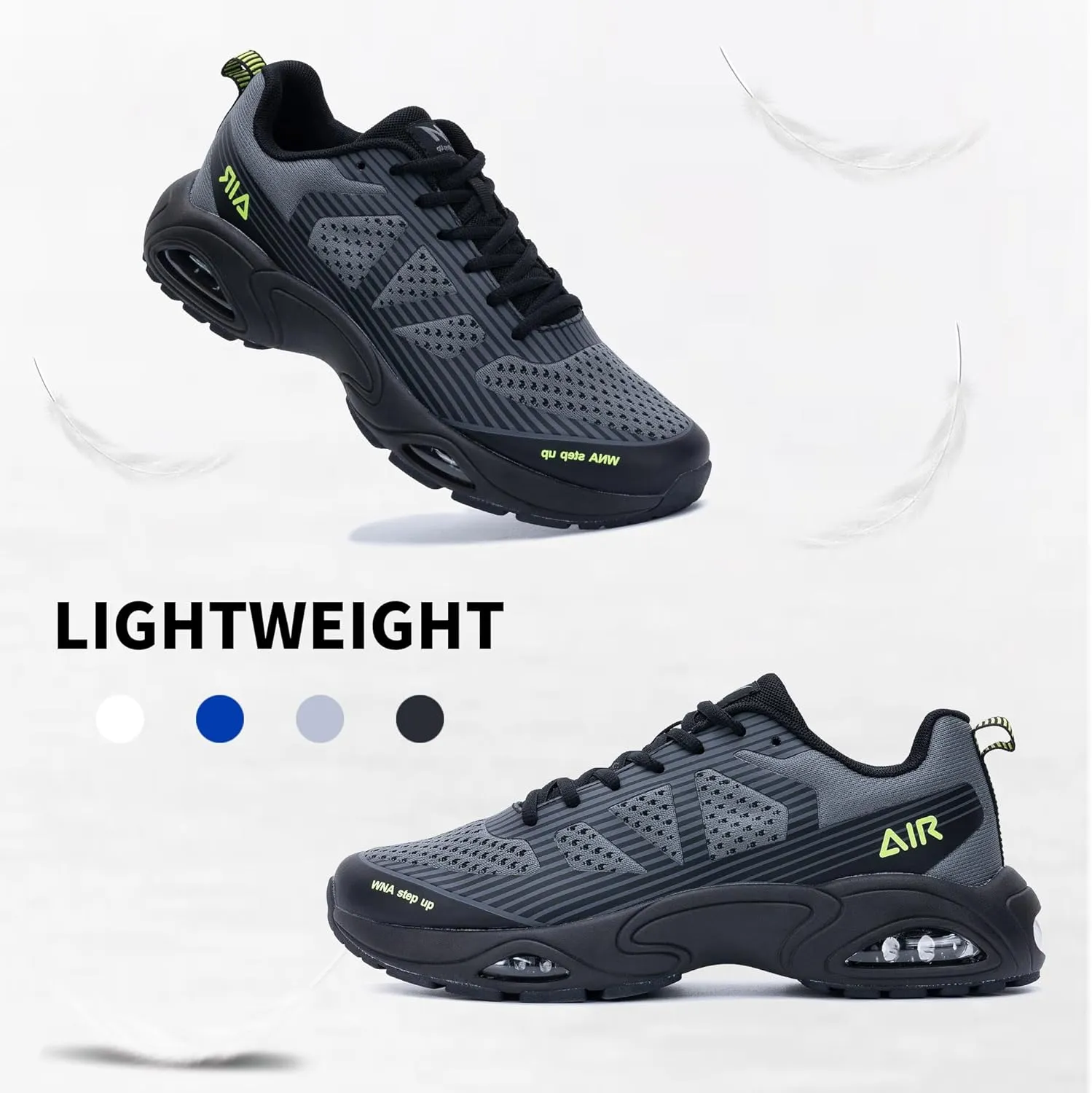 Mens Air Running Shoes Tennis Athletic Sneakers Lightweight Breathable Non Slip Walking Jogging Workout Gym Sports Footwear US 7-13