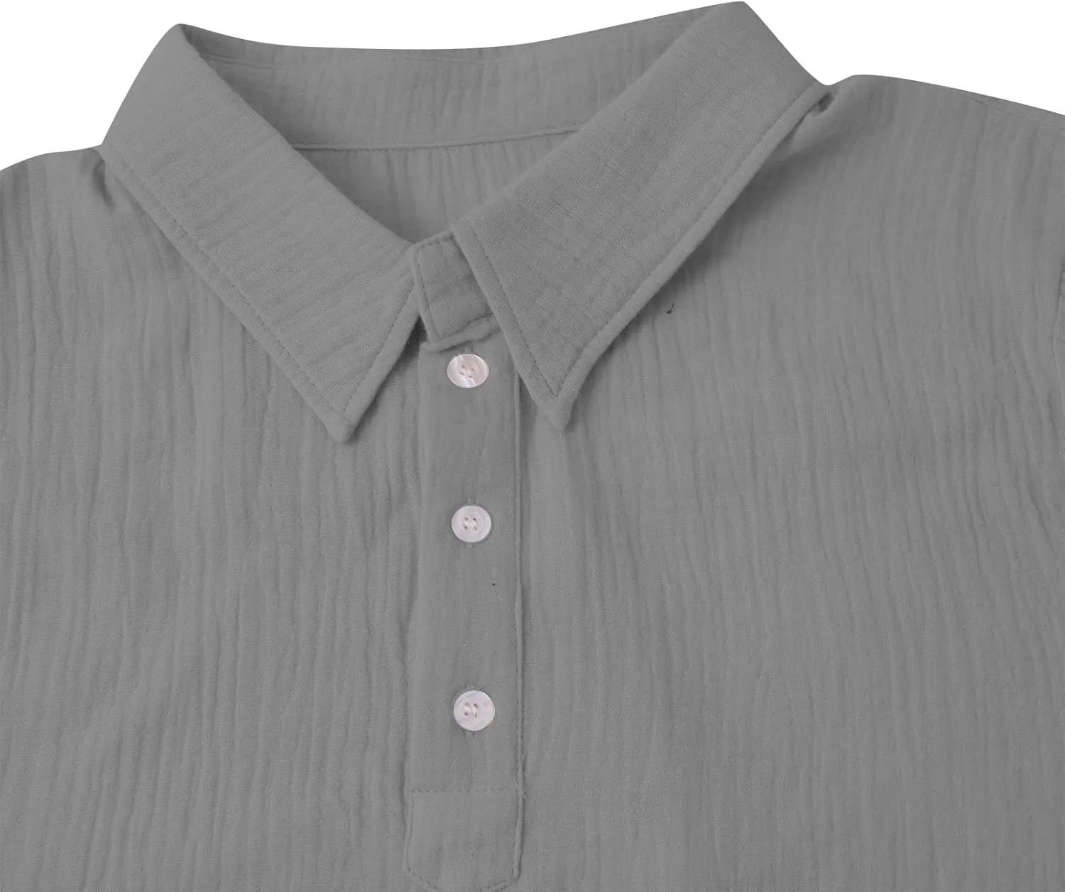 Men's Casual Polo Shirts Retro Striped Textured Knit Short Sleeve Tee Shirt Lightweight Loose Big and Tall T-Shirts