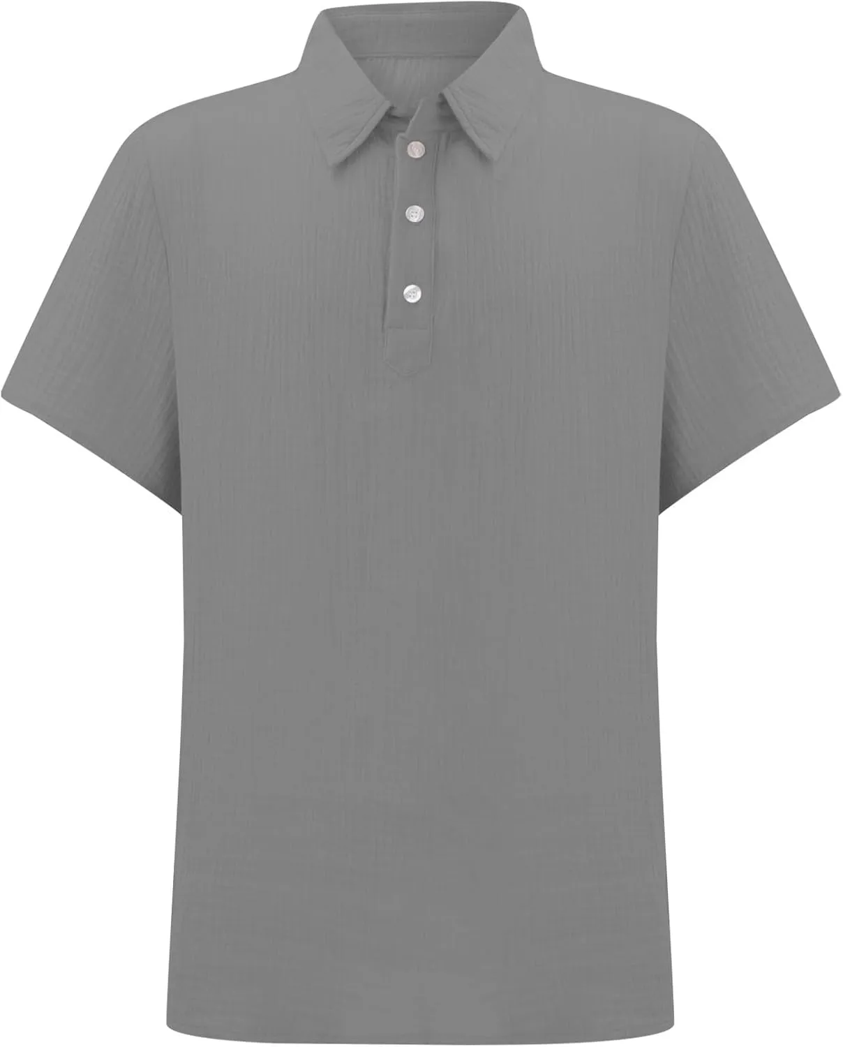 Men's Casual Polo Shirts Retro Striped Textured Knit Short Sleeve Tee Shirt Lightweight Loose Big and Tall T-Shirts