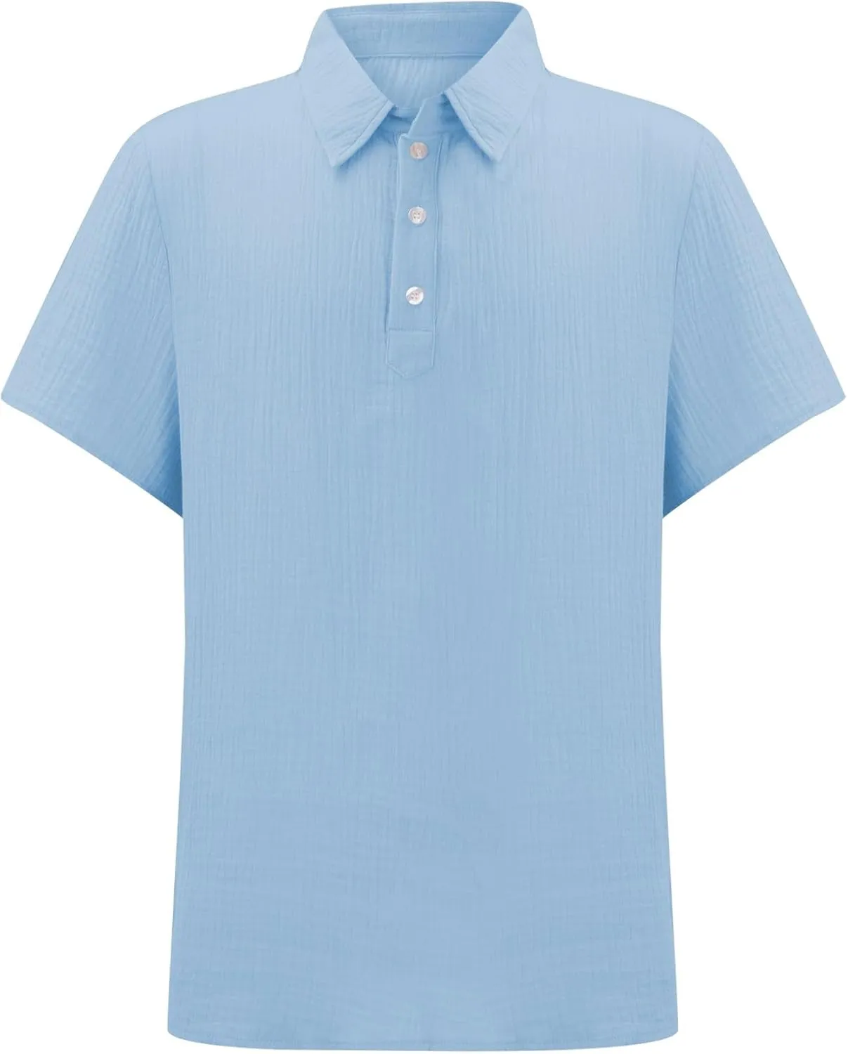 Men's Casual Polo Shirts Retro Striped Textured Knit Short Sleeve Tee Shirt Lightweight Loose Big and Tall T-Shirts
