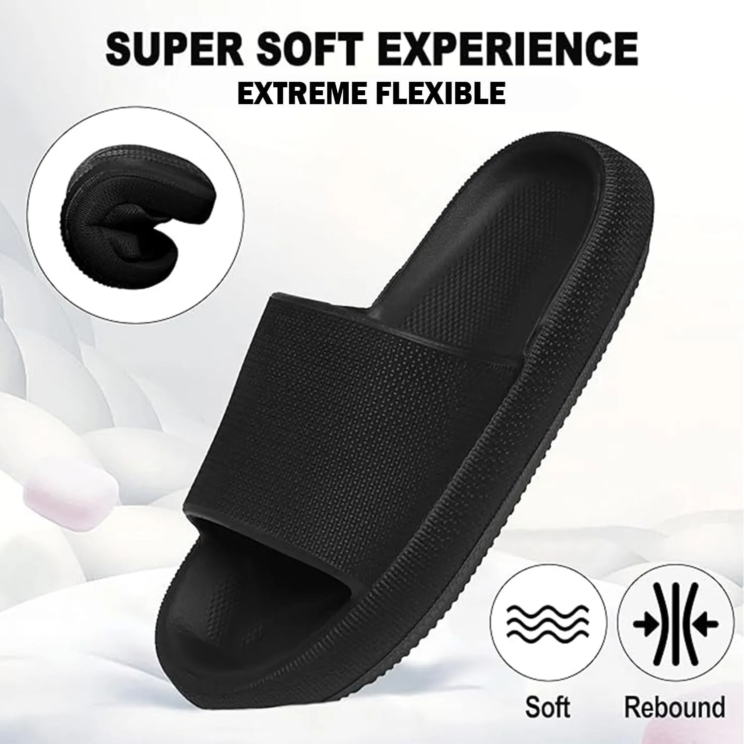 Men's Classic Ultra Soft Sliders/Slippers with Cushion FootBed for Adult | Comfortable & Light Weight | Stylish & Anti-Skid | Waterproof & Everyday Flip Flops for Gents/Boys D-504