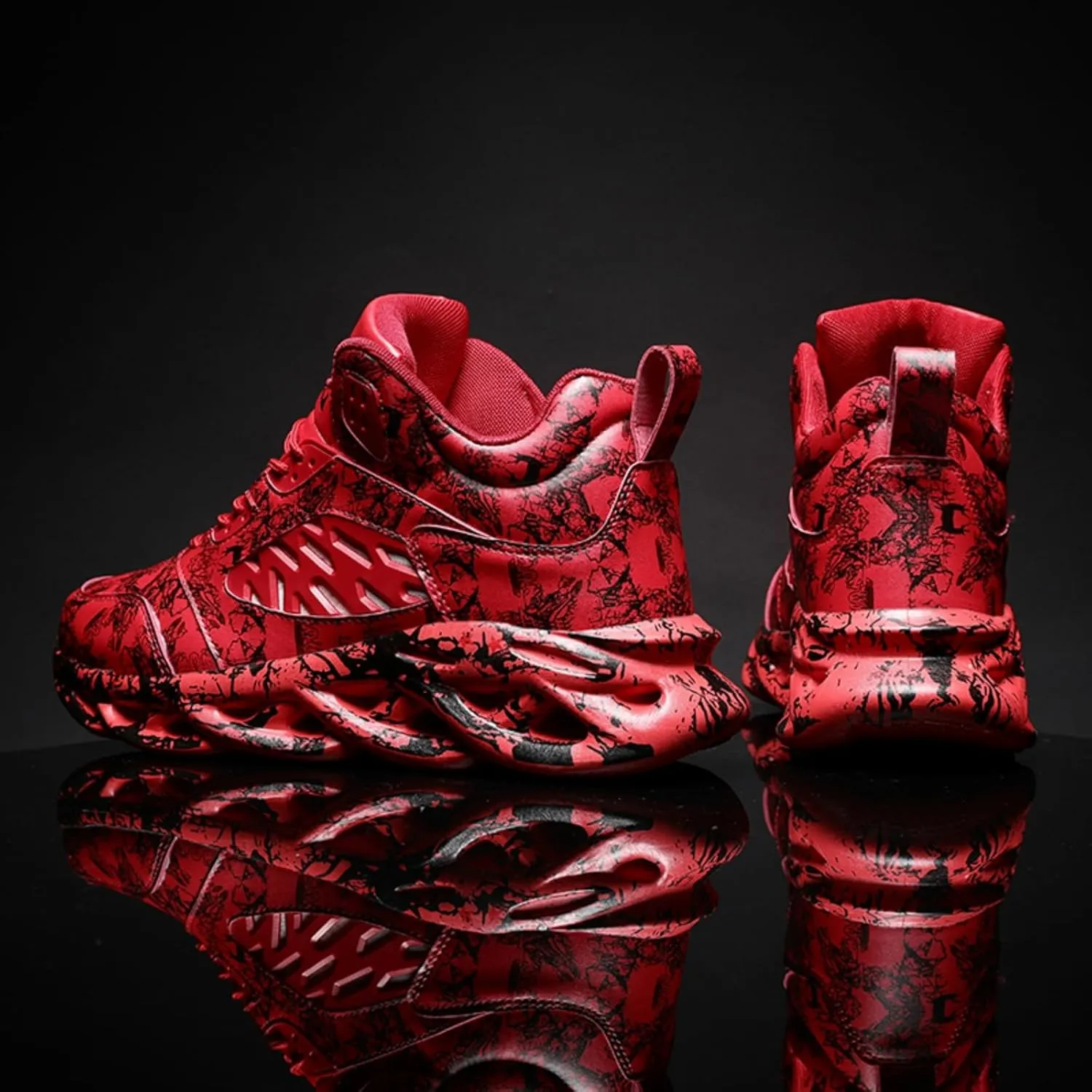Men's Fashionable Sneakers with Unique Patterns. Comfortable and Versatile, Suitable for Running, Training, and Daily wear.