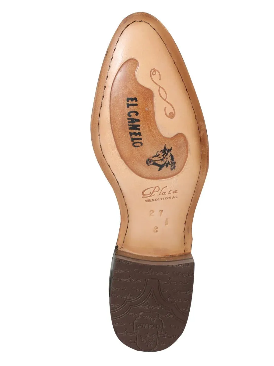Men's Genuine Deer Leather Classic Pull-On Ankle Boots 'El Canelo' Oyster 233