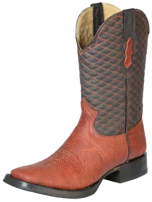 Men's Genuine Leather Shoulder Classic Western Cowboy Boots 'Buffalo & Bull' 126240