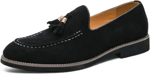 Men's Genuine Leather Suede Shoes,Handmade Mens Casual Loafers Moccasins Slip on Driving Shoes