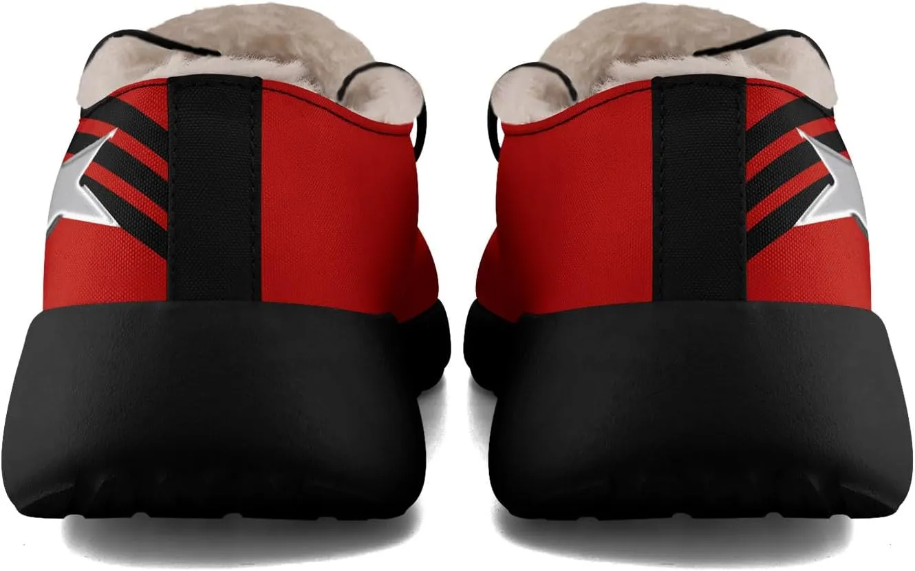 Men's Gothic Casual Loafers, Skull Canvas Fur Lined Slip On Shoes Moccasins Confortable Lace Up Warm Winter Shoes for Women