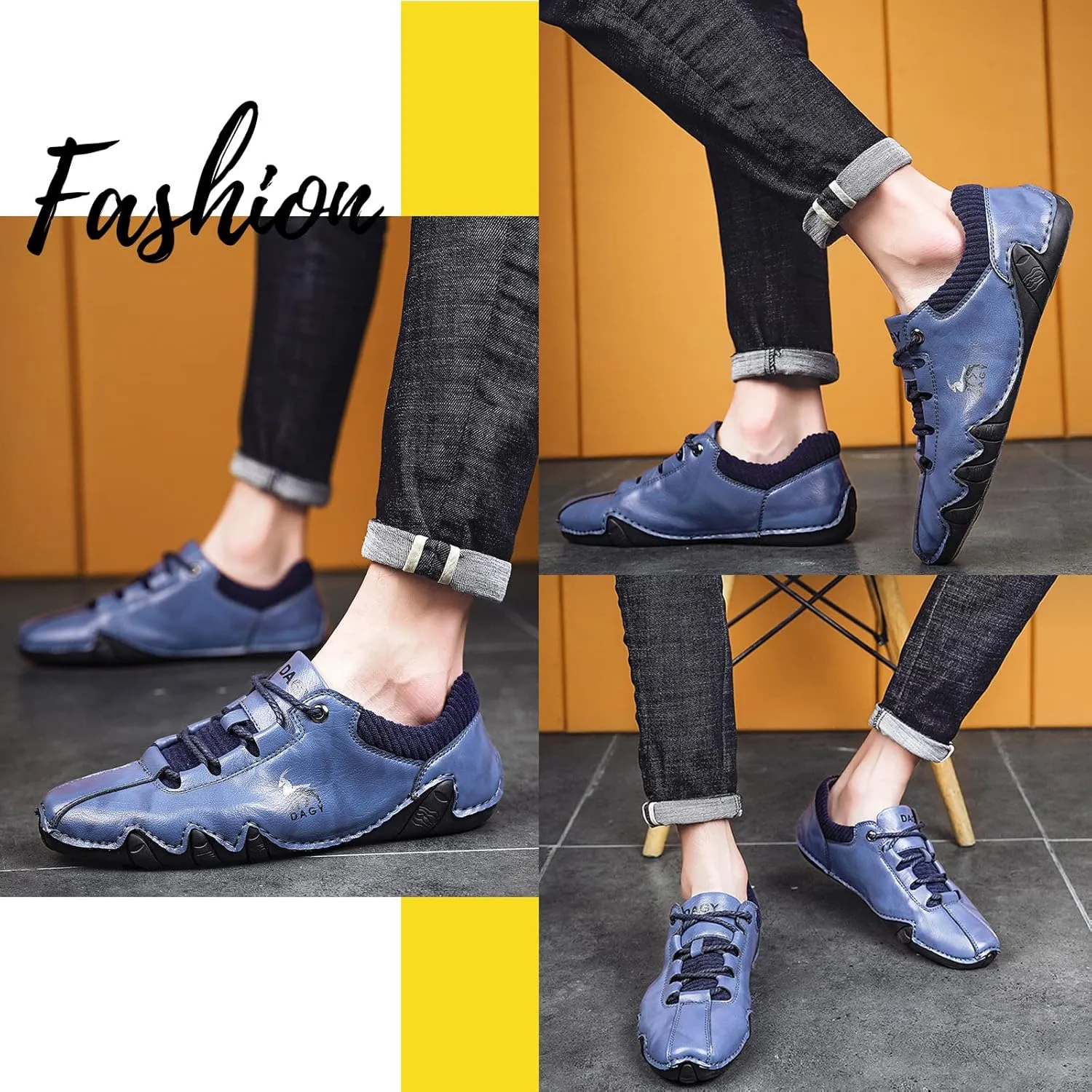 Men's Italian Handmade Suede Lace-Up Sneakers,Outdoor Casual Flats,Fashion Octopus Soft Sole Non-Slip Breathable Low-Cut Chukka Shoes