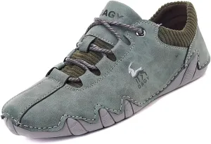 Men's Italian Handmade Suede Lace-Up Sneakers,Outdoor Casual Flats,Fashion Octopus Soft Sole Non-Slip Breathable Low-Cut Chukka Shoes