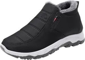Mens Lightweight Snow Boots Winter Anti-Slip Ankle Booties Waterproof Slip On Warm Fur Lined Sneaker Thermal Boots