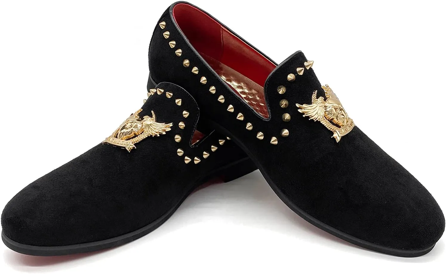 Men's Loafers Vintage Slip on Suede Dress Shoes Velvet Dress Loafers Size 7-13