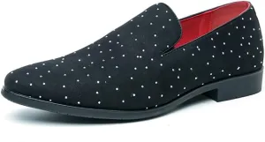 Men's Noble Suede Loafers Shoes Slip-on Dress Shoes with Gold Rivet Party Dancing Shoes for Party Wedding Prom PlusSize 38-47