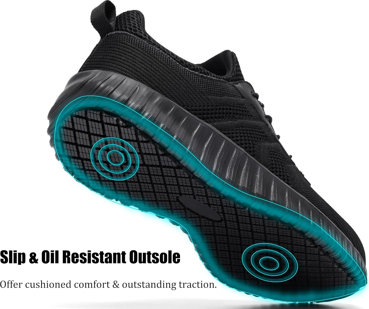 Men's Non-Slip Work Shoes | Water-Resistant Slip-On Walking Sneakers | Lightweight & Durable | Perfect for Food Service, Kitchen, and Chef Use