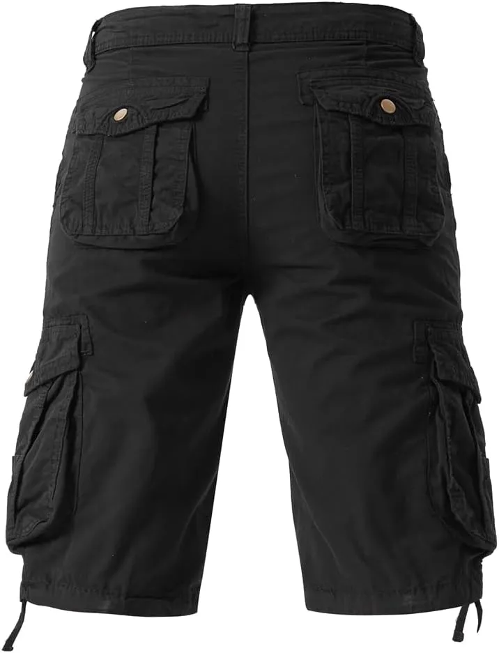 Men's Regular Fit Military Cargo Shorts - Summer Cotton Tactical Shorts with Multi Pockets