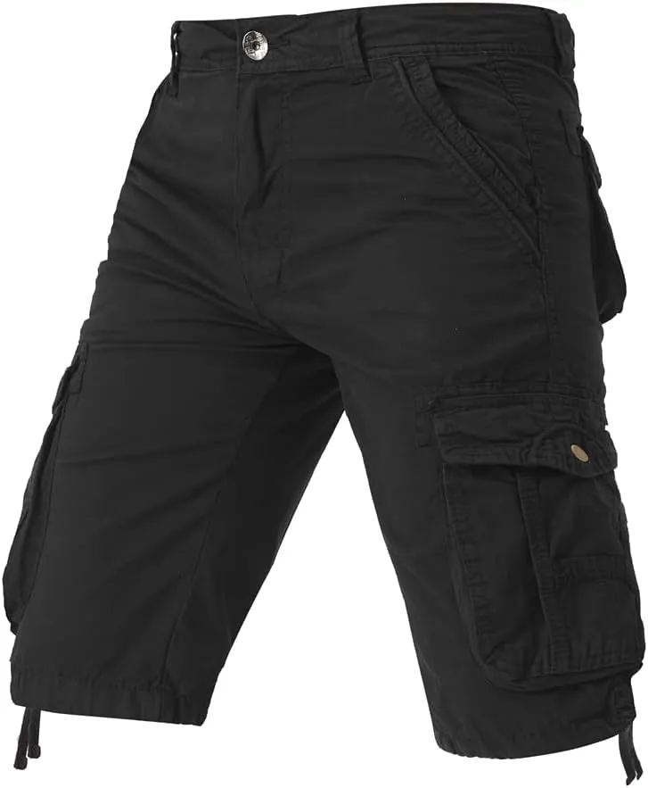 Men's Regular Fit Military Cargo Shorts - Summer Cotton Tactical Shorts with Multi Pockets