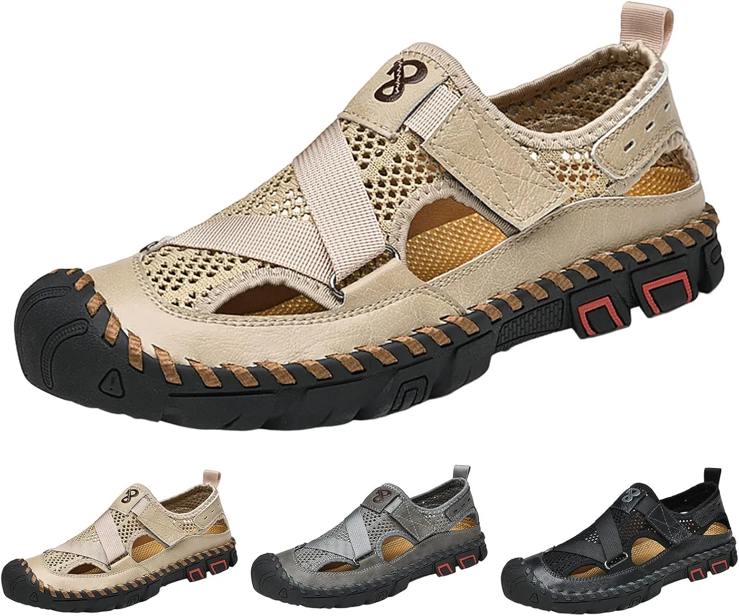 Men's Sandals 2024 New Summer Sandals For Men's Breathable Korean Edition Slip On Cowhide Beach Leather Shoes