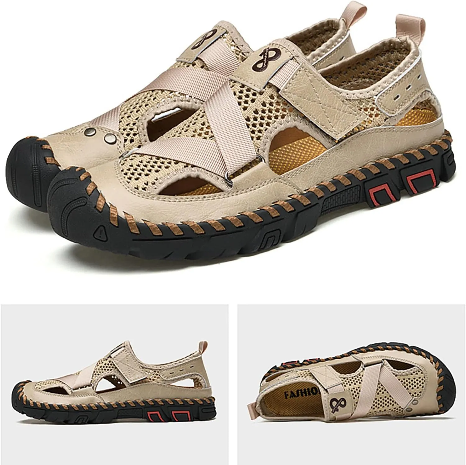 Men's Sandals 2024 New Summer Sandals For Men's Breathable Korean Edition Slip On Cowhide Beach Leather Shoes