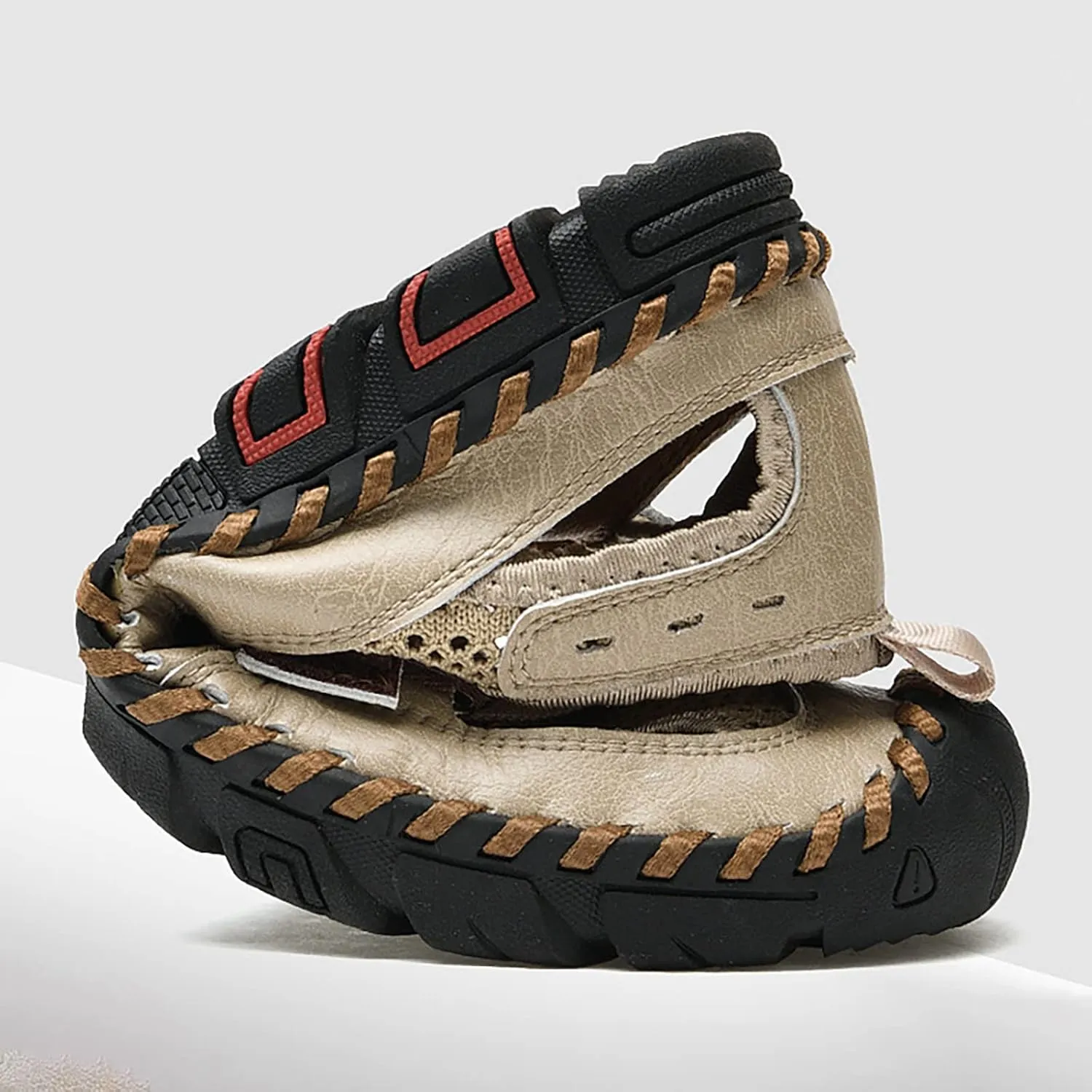 Men's Sandals 2024 New Summer Sandals For Men's Breathable Korean Edition Slip On Cowhide Beach Leather Shoes