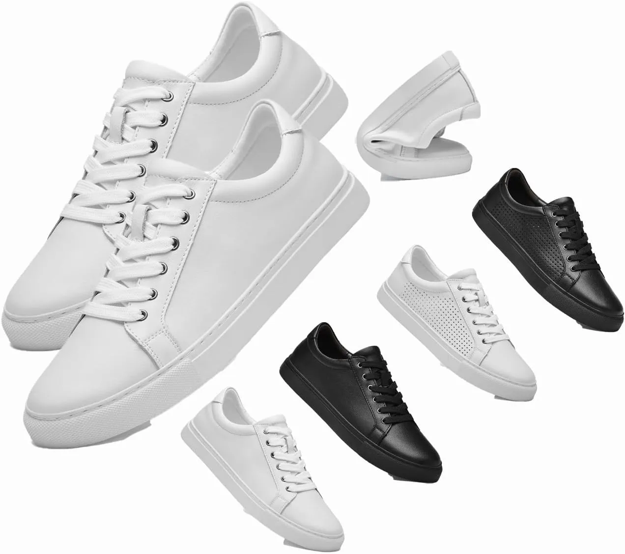Men's Stylish Sneakers These Lightweight Leather Shoes Offer Breathability. Perfect for Walking, Business, or Casual outings, They Feature a Non-Slip Sole and lace-up Design for a Secure fit.