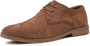 Men's Suede Formal Oxford Shoes Retro Pointed Toe Casual Breathable Non-Slip Lace-Up Business Loafers Suitable for Work Walking