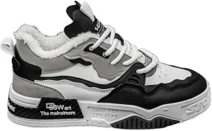 Men's Trendy Skateboard Sneakers - Versatile, Retro Style with Warm Fleece Lining for Fall/Winter | Casual & Casual Attire