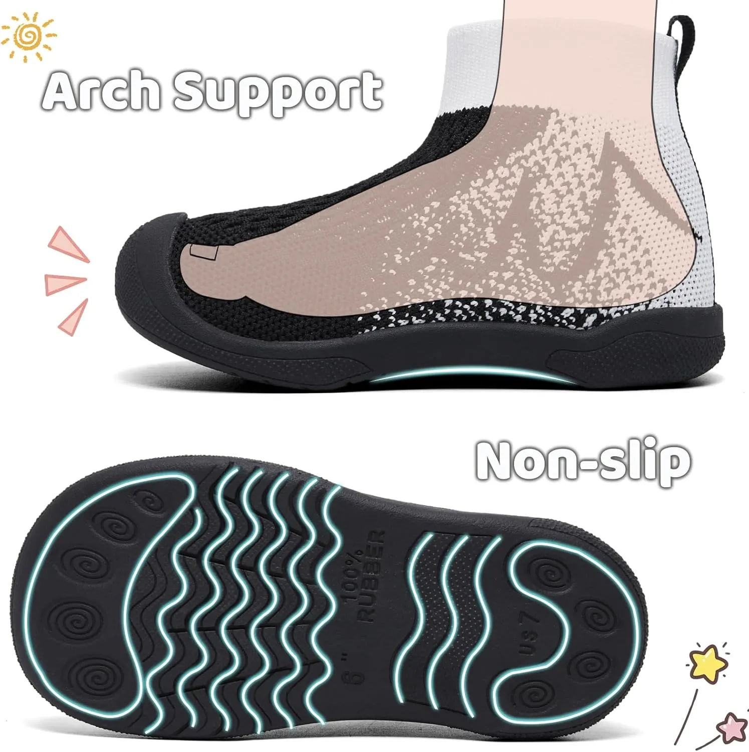 Minimalist Barefoot Sock Wrestling Shoes for Toddler and Little Kid | Lightweight Eco-friendlier Water Shoes | Multi-Purpose & Ultra Portab