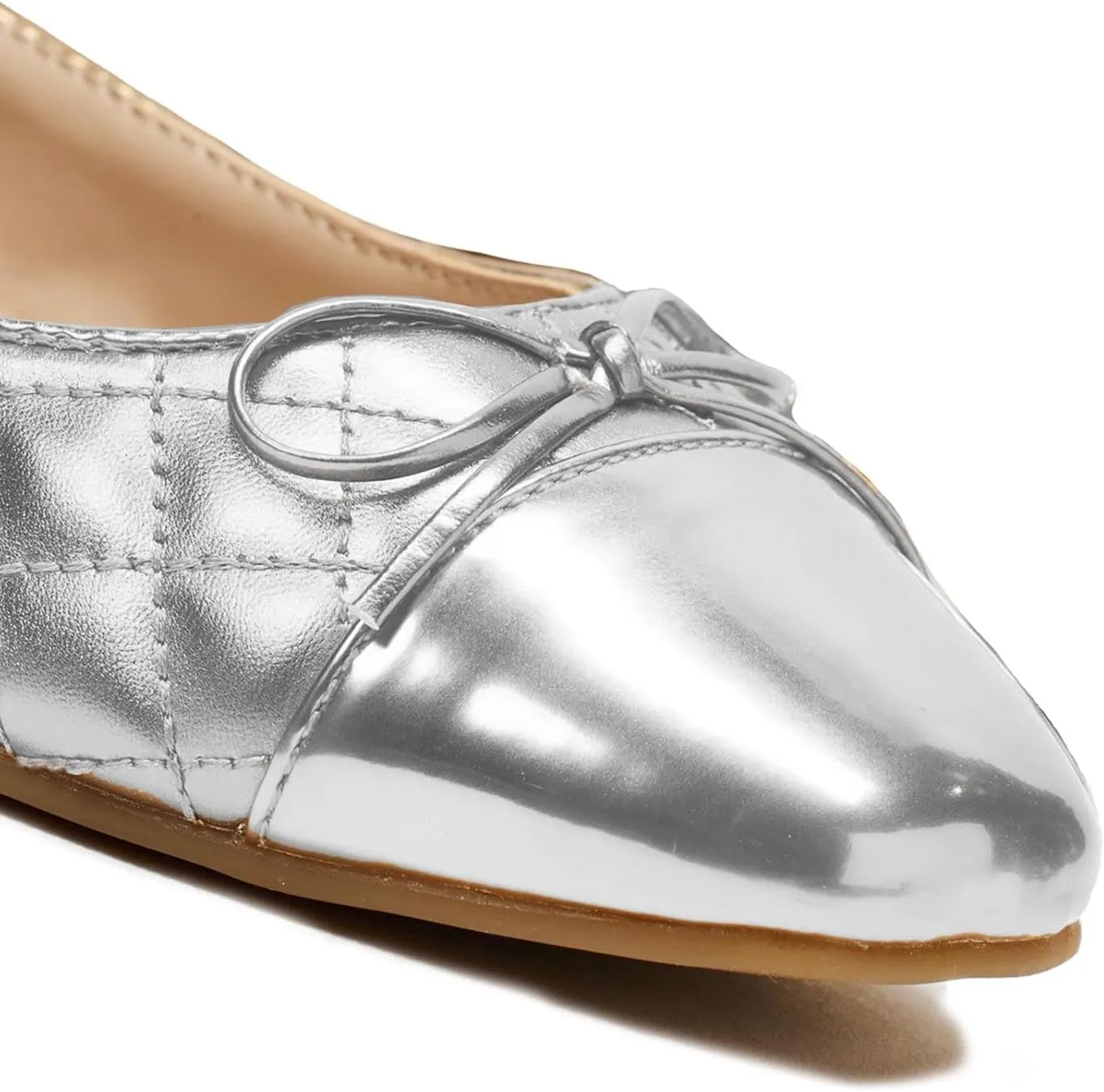 MOOMMO Women Cap Toe Flats Bow Slip On Ballet Flats Comfort Quilted Colorblock Flat Shoes Round Toe Flat Heel Dress Shoes Office Ladies Party Chic Driver Flats Casual 4-11 M US