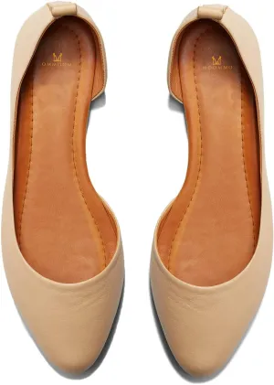 MOOMMO Women Cut Out Flat Shoes Pointed Toe Slip On Ballet Flats D’Orsay Comfortable Flat Heel Dress Shoes Side Cut Office Ladies Party Casual Driver Flats 4-11 M US