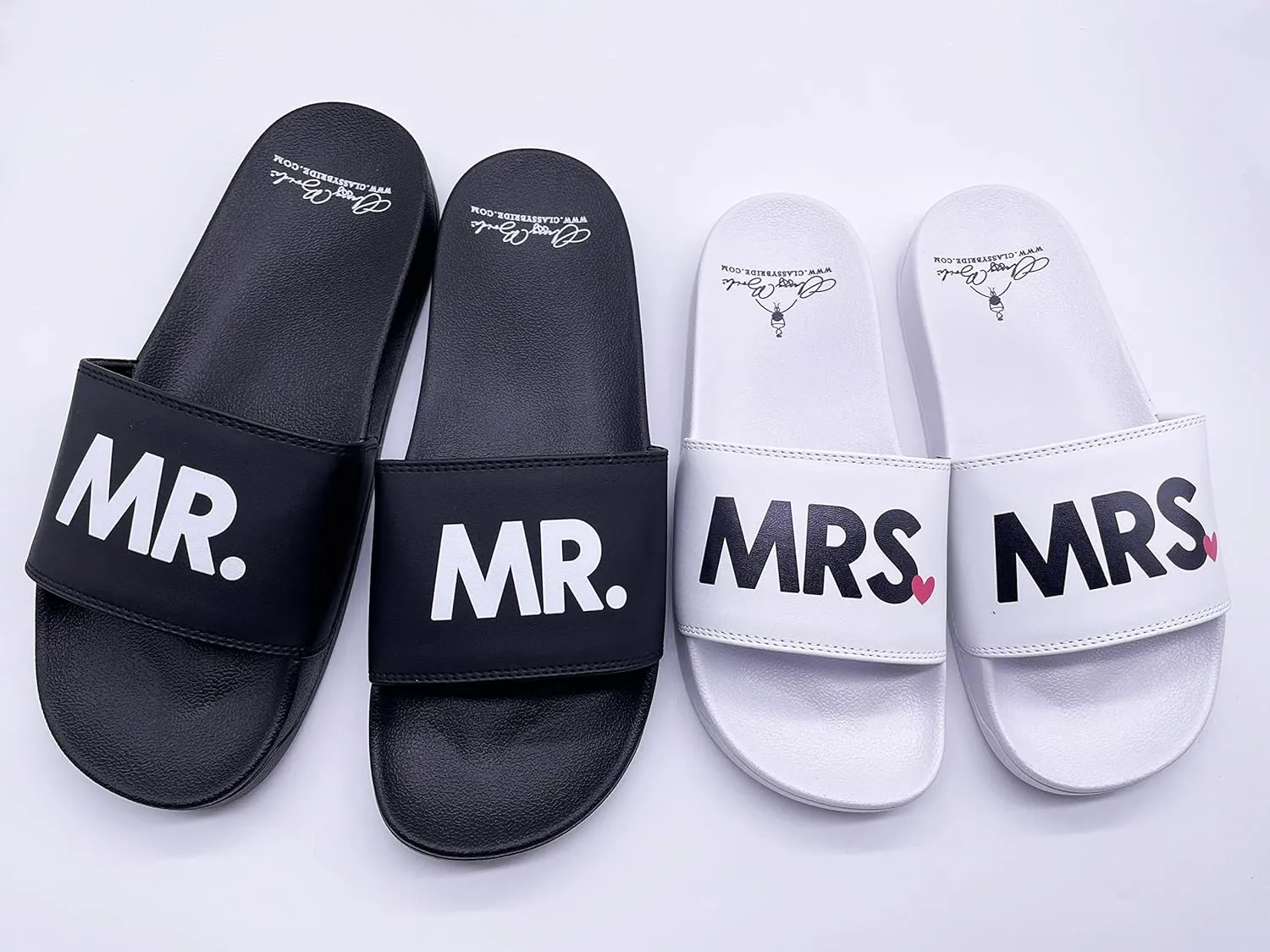Mrs. Wedding Slides, Bride Sandals, Bride and Groom Slides