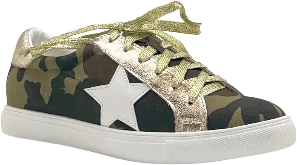 Multi-Fabric Lace-Up Fashion Sneaker