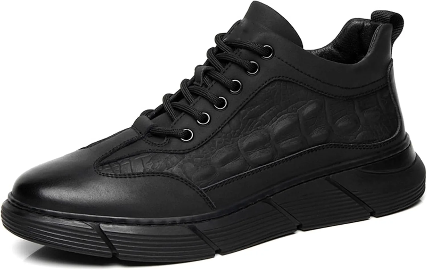 Myallfeet Men's Pattern Versatile Sports Shoes Fashion Anti-Skid Low Top Lace Up Walking Shoes Casual Formal Cowhide Sneakers