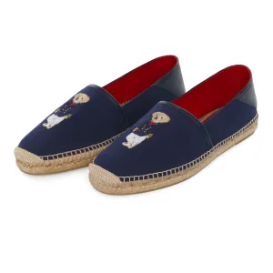 Nautical Bear Logo-Detailed Cotton Espadrilles
