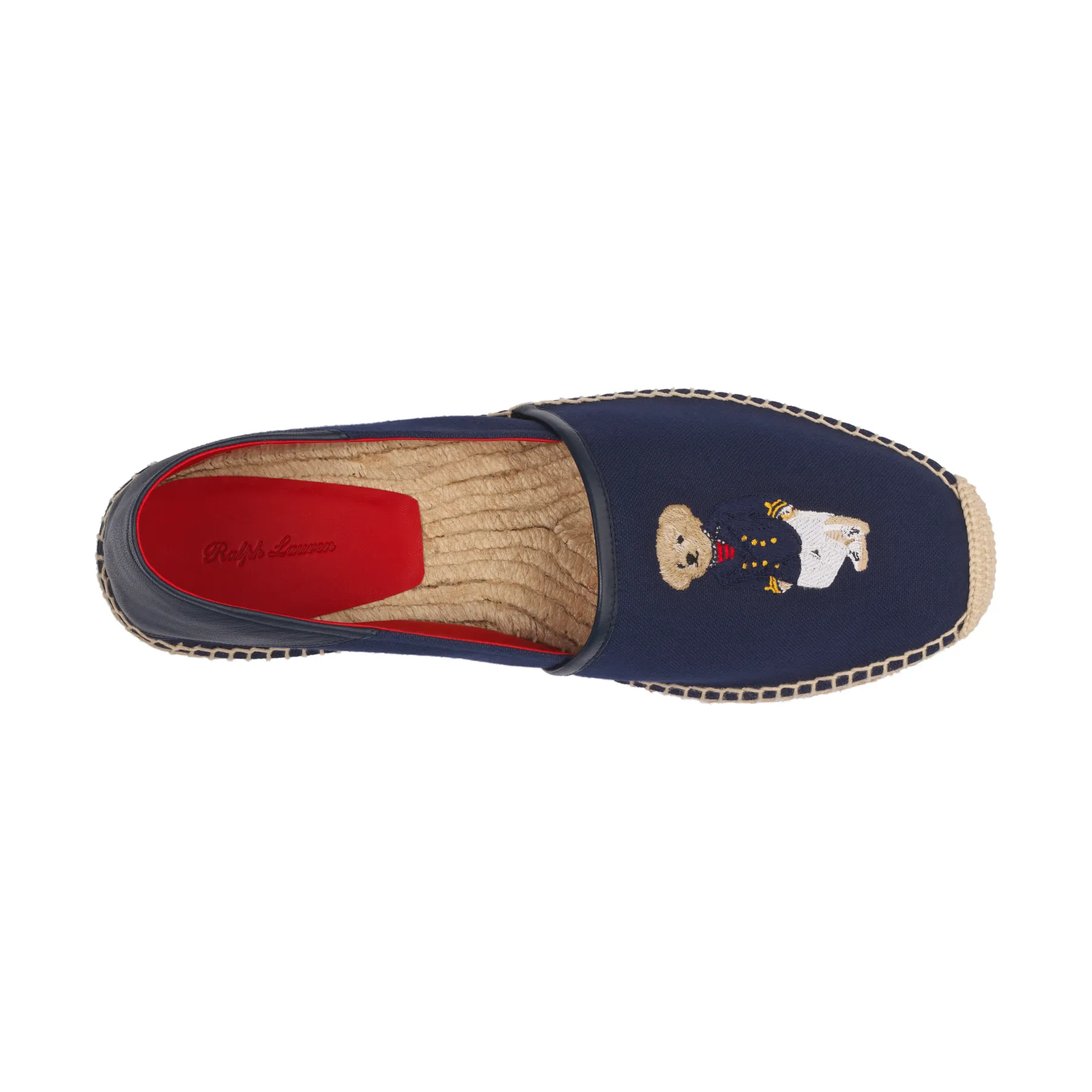 Nautical Bear Logo-Detailed Cotton Espadrilles