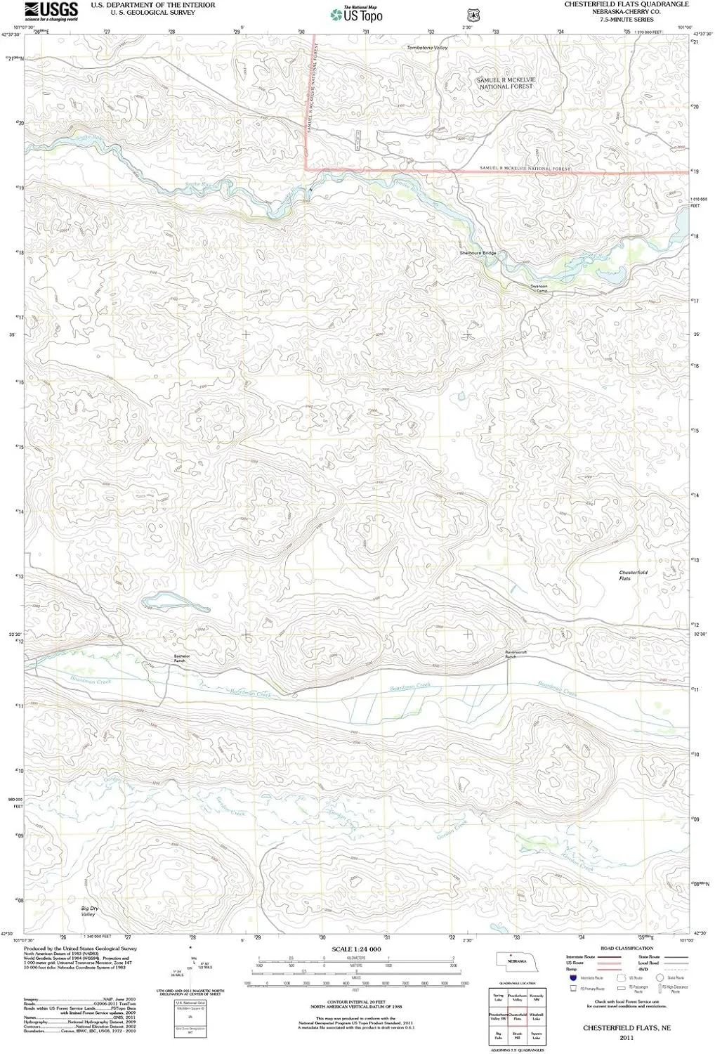 Nebraska Maps - 2011 Chesterfield Flats, NE - USGS Historical Topographic Wall Art - 44in x 59in, Large Wall Art Map