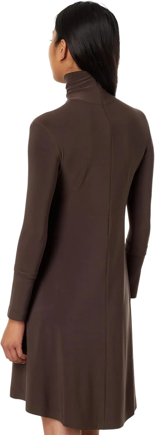 Norma Kamali Women's Long Sleeve Turtle Swing Dress