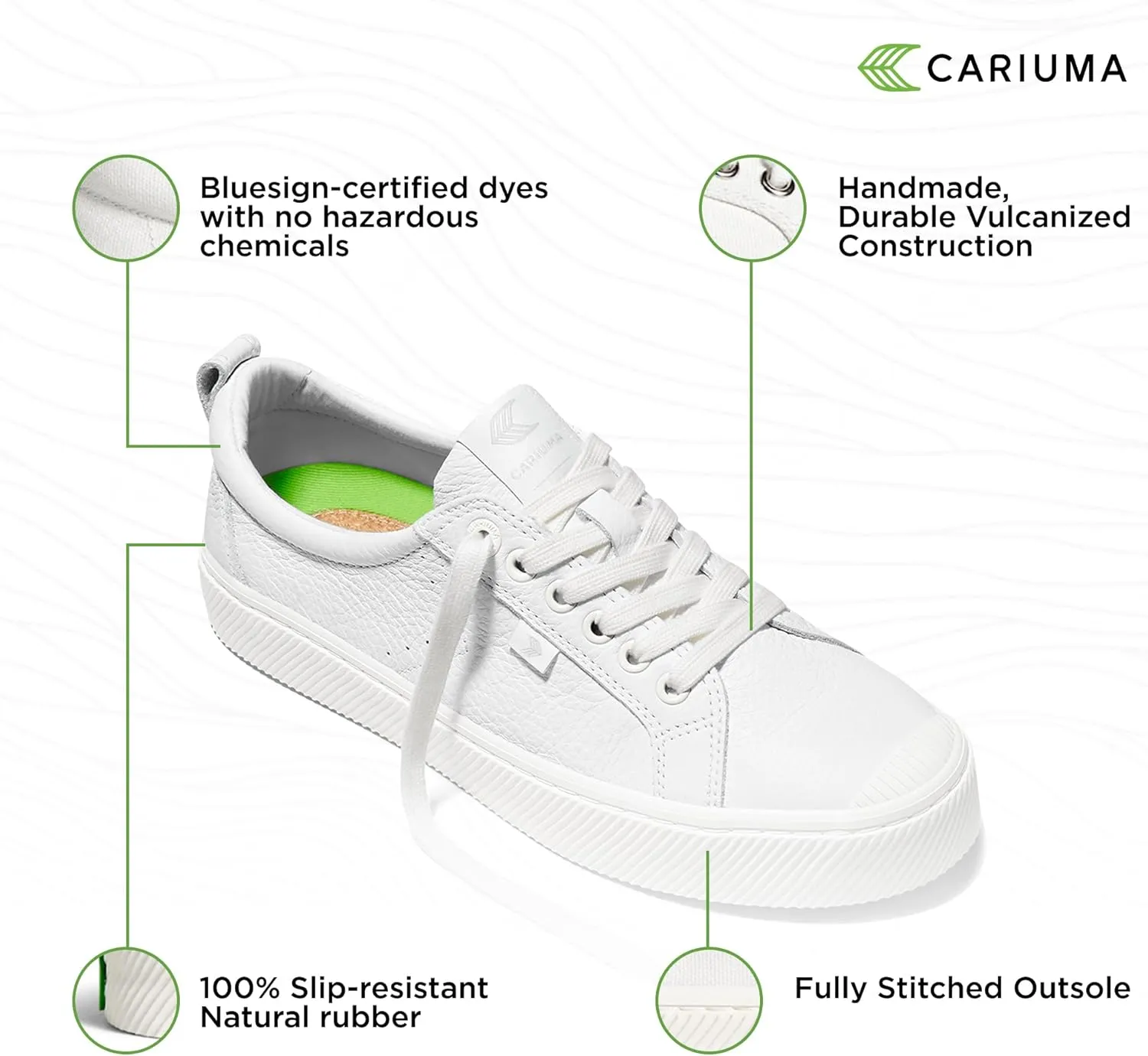 OCA Low Premium Leather Sneakers, Comfortable Shoes for Men, Lightweight & Sustainable, Versatile Casual Footwear with 100% Vegan Insoles, Rubbe